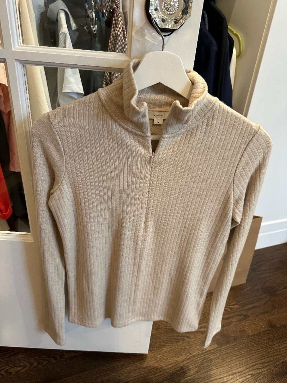 Vince Oatmeal 3/4 Zip Sweater Size Small
